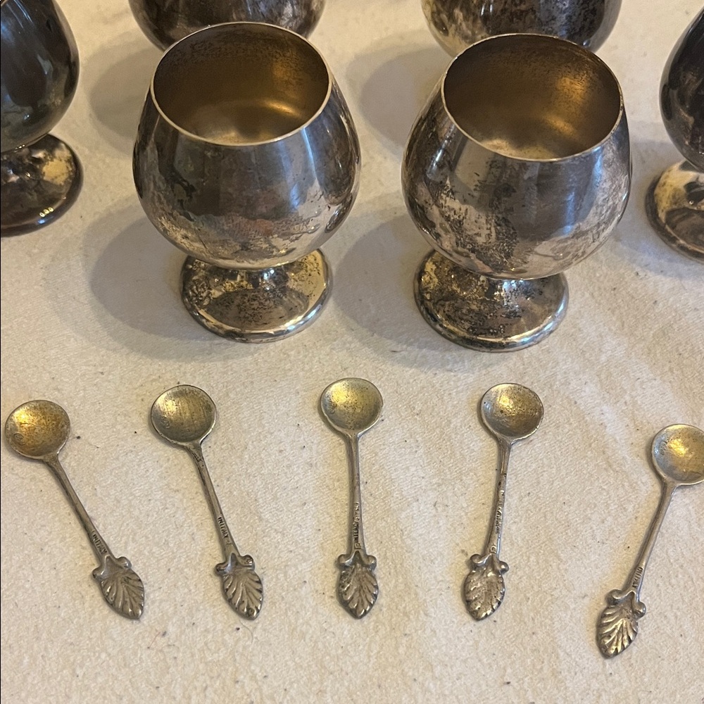 Gorham Silver Goblet Set with Spoons and Tray - Picture 6 of 8
